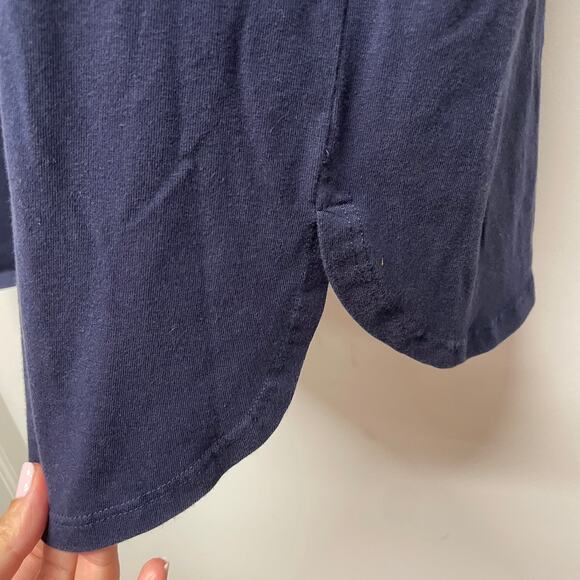 Eileen Fisher Women Navy Blue Cap Sleeve Tunic T-Shirt Dress Size Small Hi-Low - Picture 4 of 8